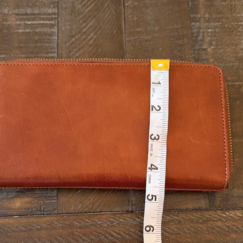 Margot New York Tan Leather Wristlet Wallet